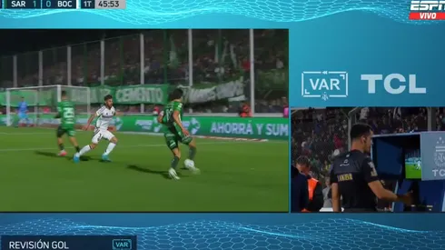 El gol anulado a Sarmiento.
