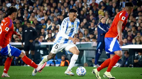 Nico González, en el partido entre Argentina y Chile en el Monumental.