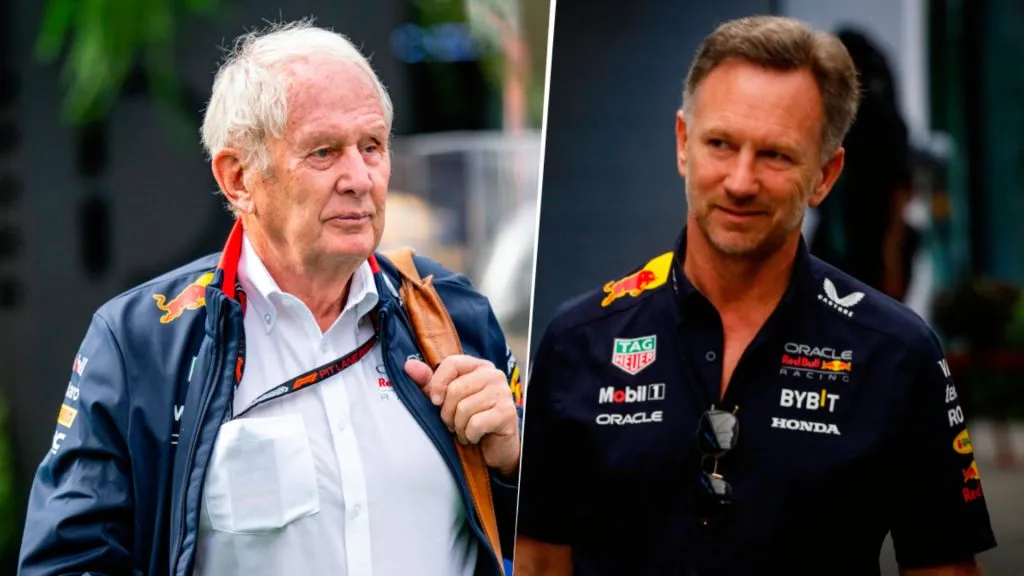 Helmut Marko, asesor, y Christian Horner, jefe de Red Bull.