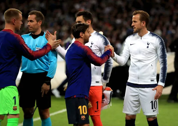 Harry Kane y Messi no coincidieron demasiado en cancha en sus carreras. Getty/PA Images