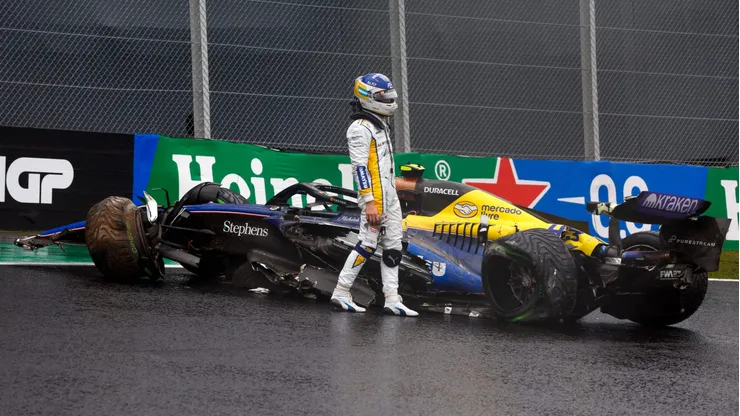 Franco Colapinto chocó y quedó afuera del GP de Brasil.