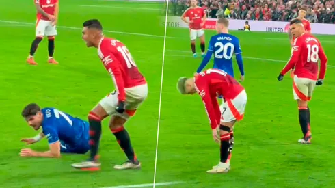 Casemiro le gritó a Garnacho.