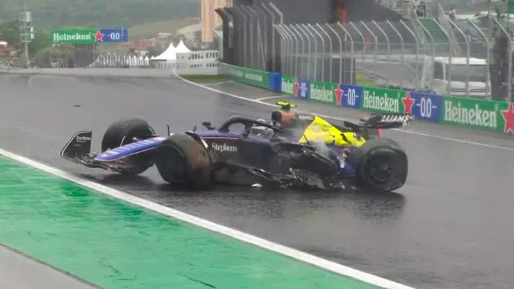 Chocó Colapinto en Interlagos.