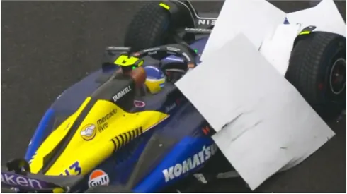 Así quedó el auto de Colapinto tras el accidente en Brasil.