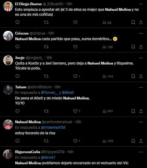 Las críticas a Molina (X).