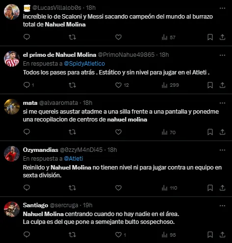 Las críticas a Molina (X).