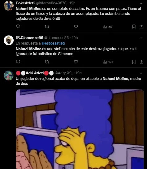 Las críticas a Molina (X).