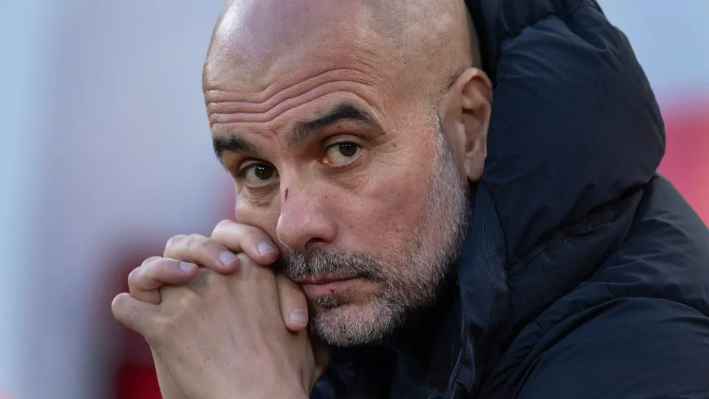 Pep Guardiola, en un momento complicado de la temporada en Manchester City. (IMAGO / Visionhaus)
