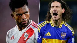Miguel Borja y Edinson Cavani.