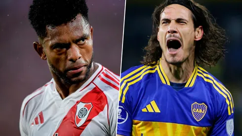 Miguel Borja y Edinson Cavani.