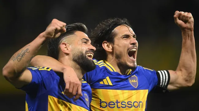 Milton Giménez y Edinson Cavani, los delanteros de Boca para la Copa Libertadores.