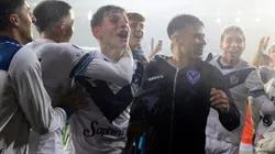 Los jugadores de Vélez Sarsfield festejan el triunfo contra Boca Juniors en la Copa Argentina 2024.