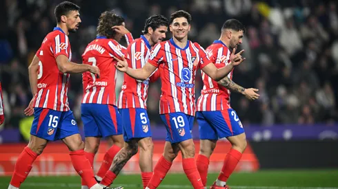 Julián Álvarez festeja un gol de Atlético Madrid.