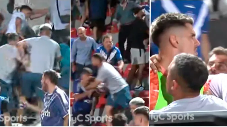 Los hinchas de Vélez se pelearon en la tribuna.