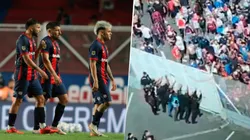 Los hinchas provocaron tensión y destrozos tras la derrota ante San Lorenzo.