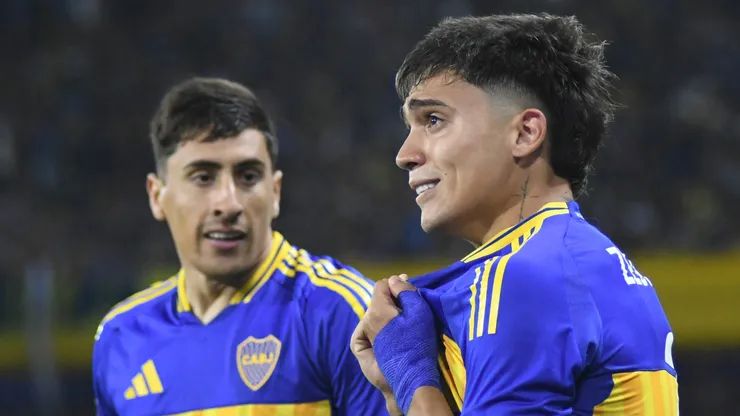 Exequiel Zeballos y Miguel Merentiel, figuras de Boca.