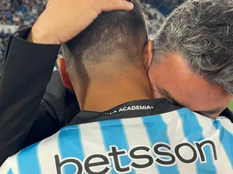 El emotivo abrazo entre Juanfer Quintero y Marcelo Gallardo antes del Racing vs. River