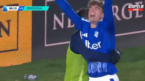 La celebración de Nico Paz.