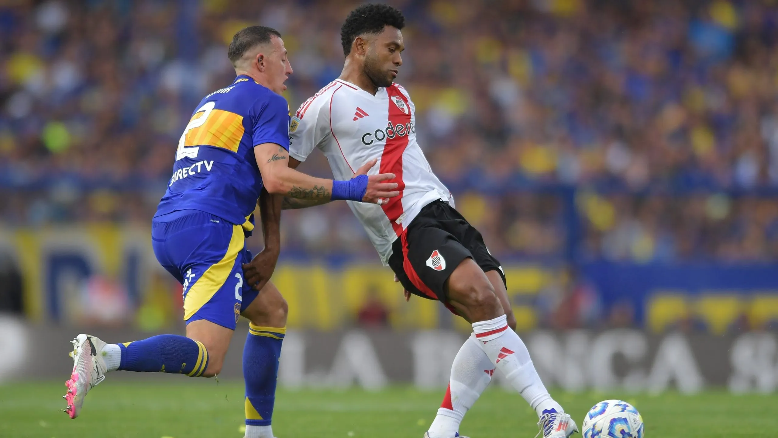Lema y Borja en el último Superclásico que quedó para River por 1 a 0. (Foto: Getty).