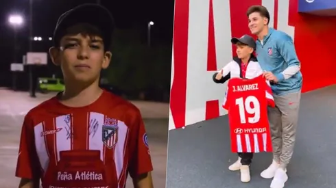 Julián Álvarez le regaló su camiseta firmada a Adrián, un niño que fue víctima del temporal DANA.