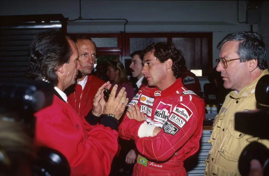 Fittipaldi y Senna en el GP de San Marino de 1991. (Foto: IMAGO).