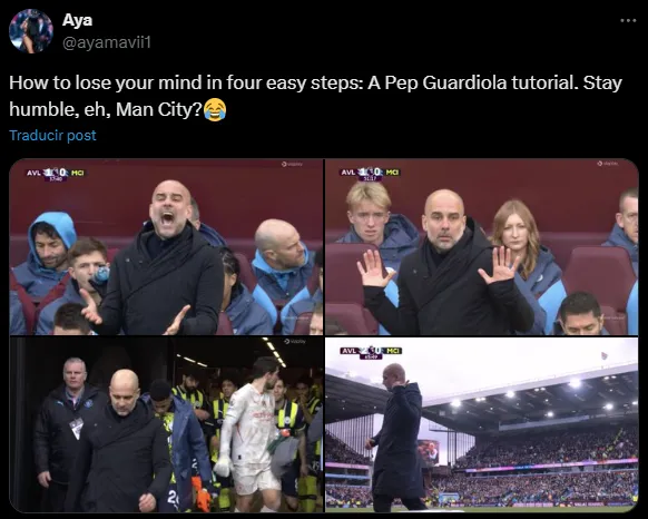 Los gestos de Guardiola son memes (X).