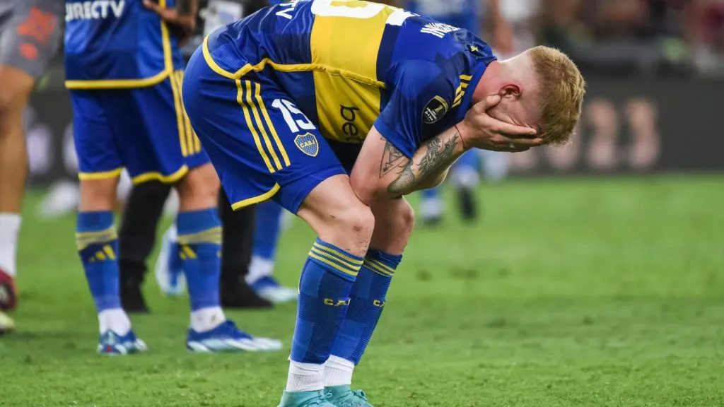 Las lágrimas de Valentini luego de perder la final ante Fluminense (IMAGO / Pressinphoto).
