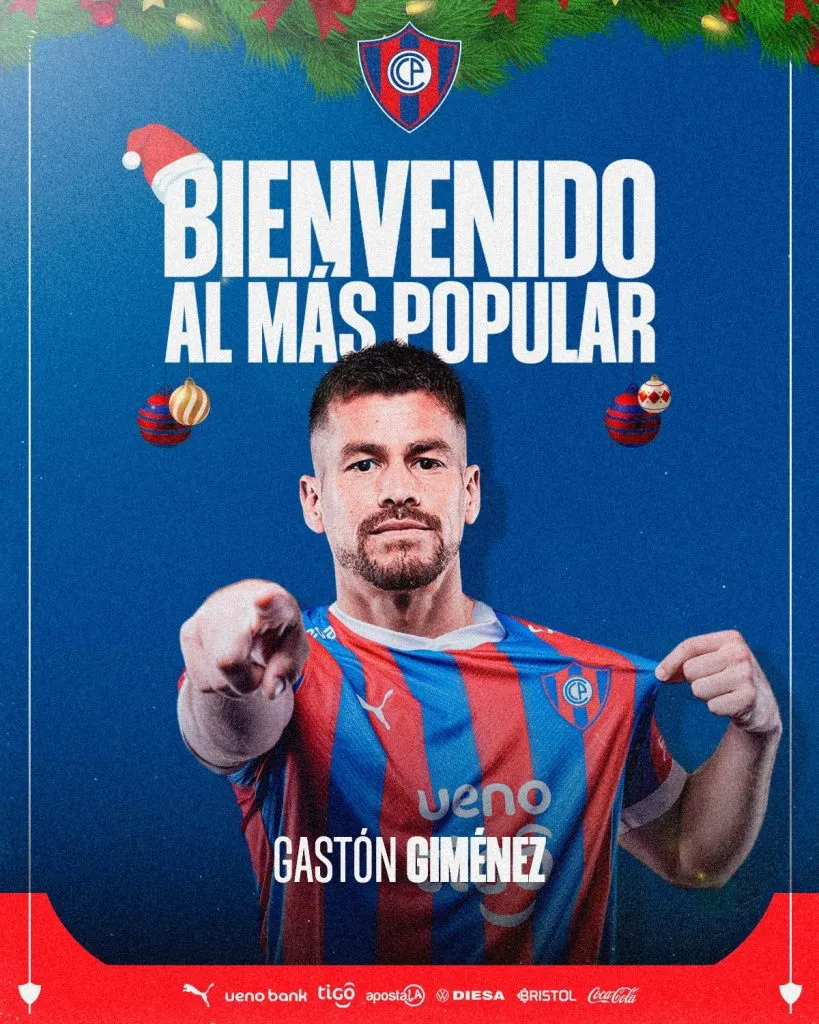 Gastón Giménez, nuevo refuerzo de Cerro Porteño.