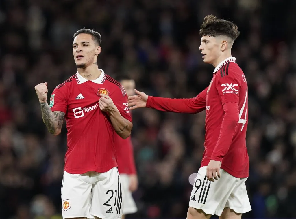 Garnacho, en 26 partidos esta temporada, casi suma las mismas contribuciones de gol que Antony en 92 partidos con el Manchester United. IMAGO