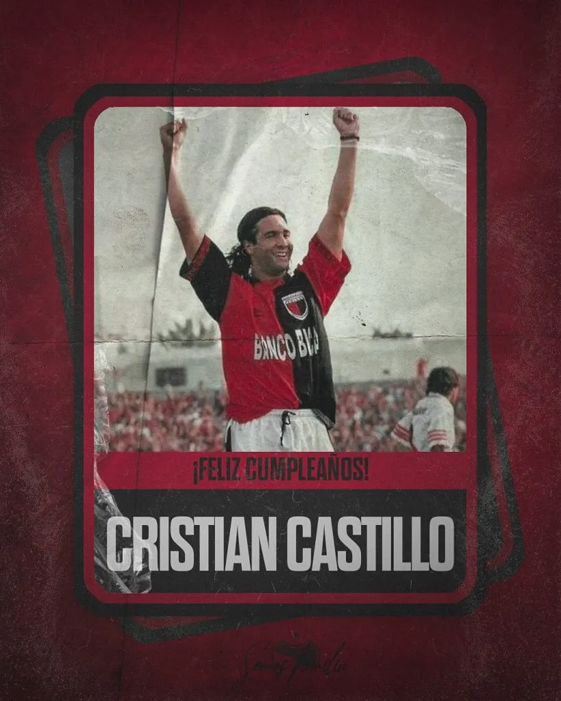 Castillo ante River en Colón en la goleada 5 a 1 del Clausura 1997. (Foto: @ColonOficial).