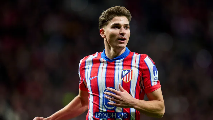 Julián Álvarez, en un partido de Champions League con Atlético de Madrid.