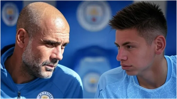 Josep Guardiola y Claudio Echeverri