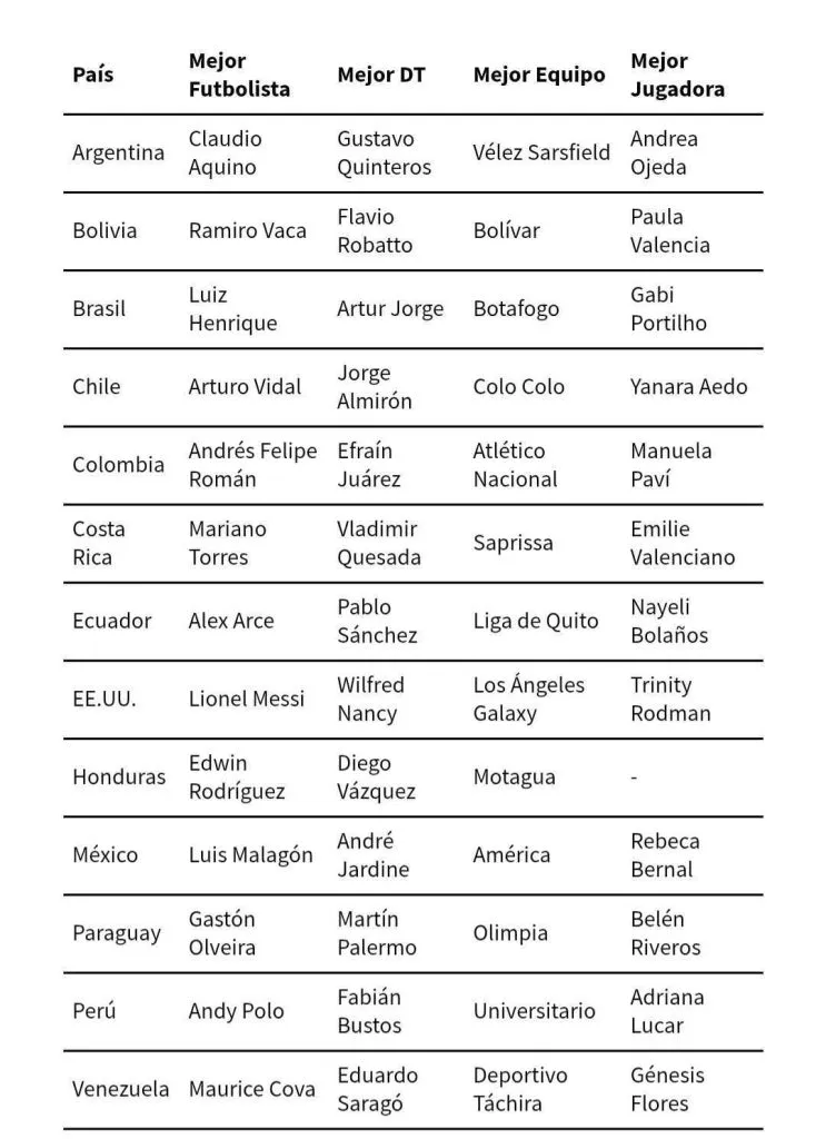 Los mejores jugadores, entrenadores y equipos, liga por liga, del diario El País de Uruguay 2024.