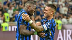 Lautaro Martínez y Marcus Thuram festejan en la goleada del Inter por 4-0 ante Atalanta en el último enfrentamiento entre ambos.