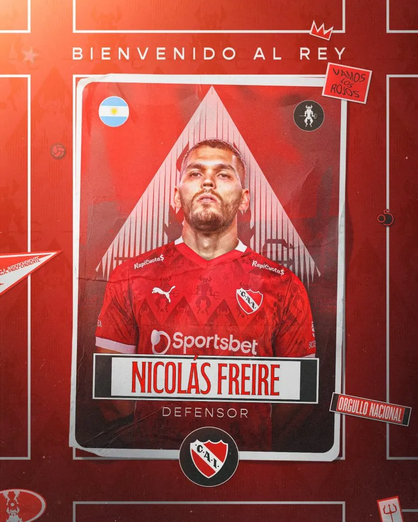 Nicolás Freire es refuerzo de Independiente.