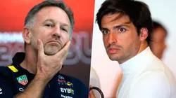Christian Horner, jefe de Red Bull, y Carlos Sainz, piloto de Williams.