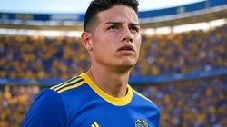 Imagen de James Rodríguez con la camiseta de Boca creada por Inteligencia Artificial