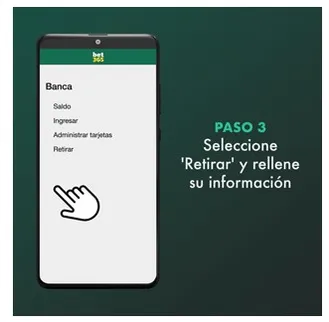 Imagen del paso 3 para retirar dinero de bet365 Argentina
