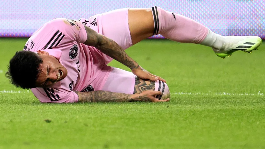 Facundo Farías, al momento de sufrir la rotura de ligamentos con Inter Miami (Getty Images).