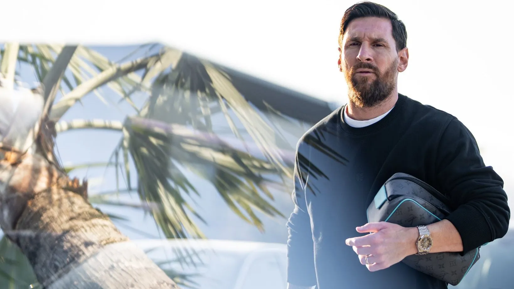 Lionel Messi llegando al primer día de entrenamiento del 2025 del Inter Miami. @InterMiamiCF