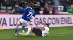 Nico Paz sufrió una dura patada ante Lazio.