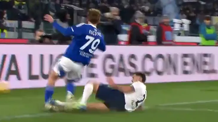 Nico Paz sufrió una dura patada ante Lazio.