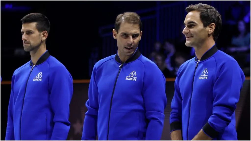 Nole, Roger y Rafa en la Laver Cup 2022. (Foto: Getty).