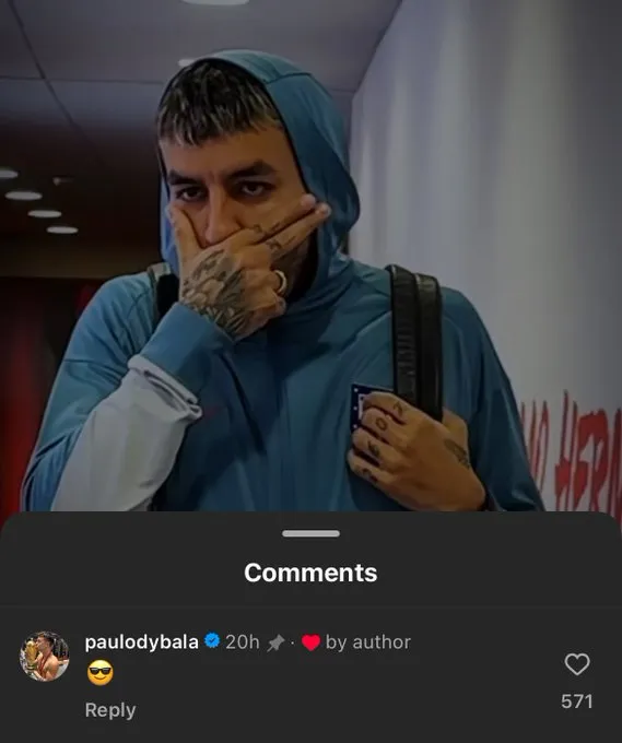 La publicación del Atlético de Madrid que comentó Paulo Dybala.