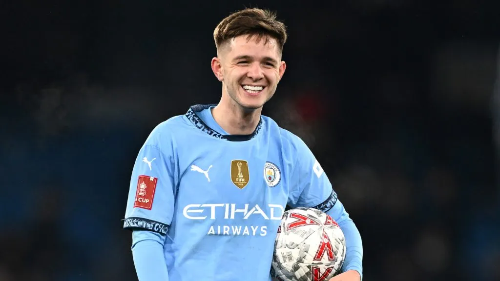 James McAtee, mediapunta inglés del Manchester City (Gareth Copley/Getty Images).