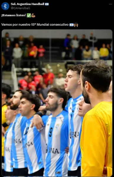 Mundial número 15 para la Selección Argentina de Handball (X @CAHandball).
