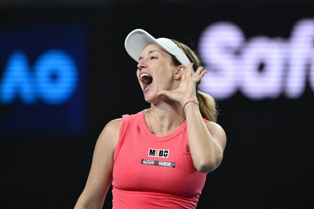 Danielle Collins provoca al público del Abierto de Australia. (Foto: Getty).