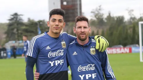 Rocco Ríos Novo y Lionel Messi en la Selección Argentina.