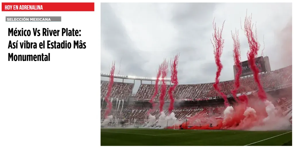 Excelsior resaltó el ambiente que se vive en el Estadio Monumental.