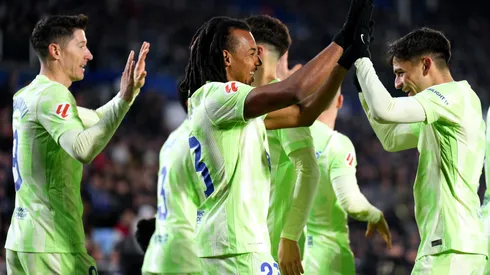 Los jugadores de Barcelona, a puro festejo.